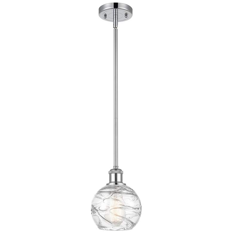Image 1 Athens Deco Swirl 6" LED Mini Pendant - Polished Chrome - Clear Deco S