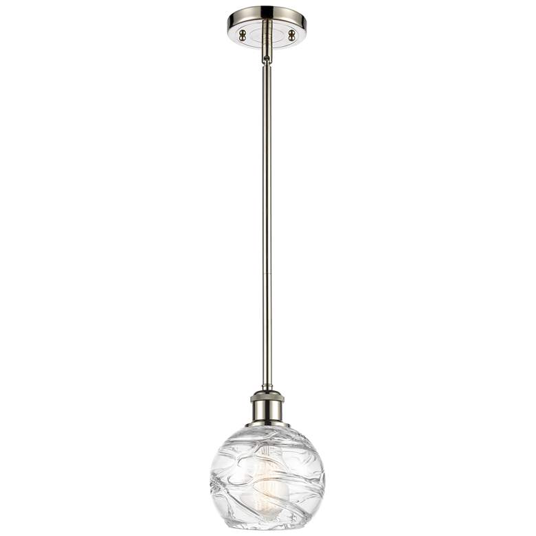 Image 1 Athens Deco Swirl 6" LED Mini Pendant - Polished Nickel - Clear Deco S