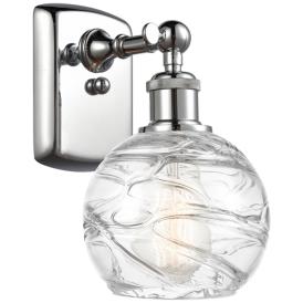 Athens Deco Swirl 6" LED Sconce - Chrome Finish - Swirl Shade Athens Deco Swirl 6" LED Sconce - Chrome Finish - Swirl Shade