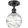 Athens Deco Swirl 6" LED Semi-Flush Mount - Matte Black - Clear Deco