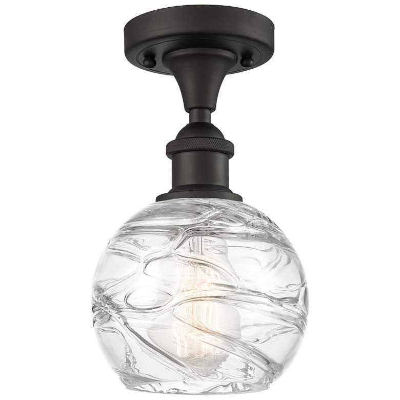 Image 1 Athens Deco Swirl 6" LED Semi-Flush - Oil Rubbed Bronze - Clear Deco