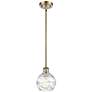 Athens Deco Swirl 6" Wide Antique Brass LED Mini Pendant