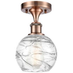 Athens Deco Swirl 6" Wide Antique Copper Ceiling Light