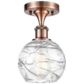 Athens Deco Swirl 6" Wide Antique Copper Ceiling Light Athens Deco Swirl 6" Wide Antique Copper Ceiling Light