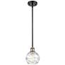 Athens Deco Swirl 6" Wide Black Antique Brass Mini Pendant