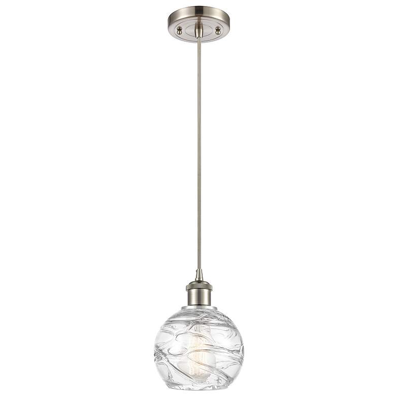 Image 1 Athens Deco Swirl 6" Wide Brushed Satin Nickel Mini Pendant