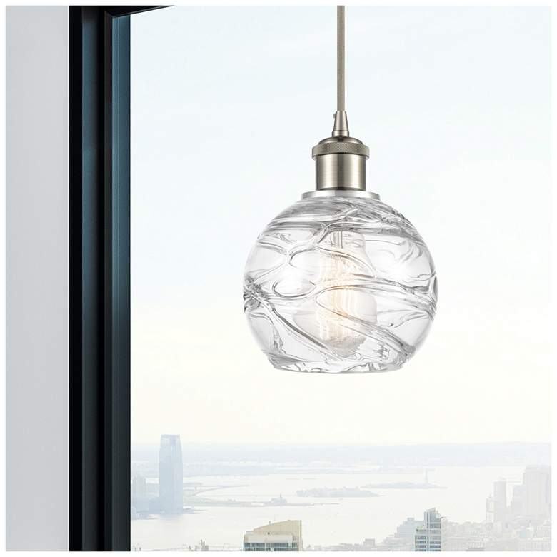 Image 2 Athens Deco Swirl 6" Wide Brushed Satin Nickel Mini Pendant more views