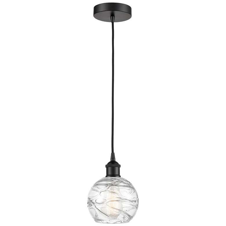 Image 2 Athens Deco Swirl 6" Wide Matte Black Mini Pendant