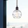 3_Athens Deco Swirl 6" Wide Matte Black Mini Pendant more views