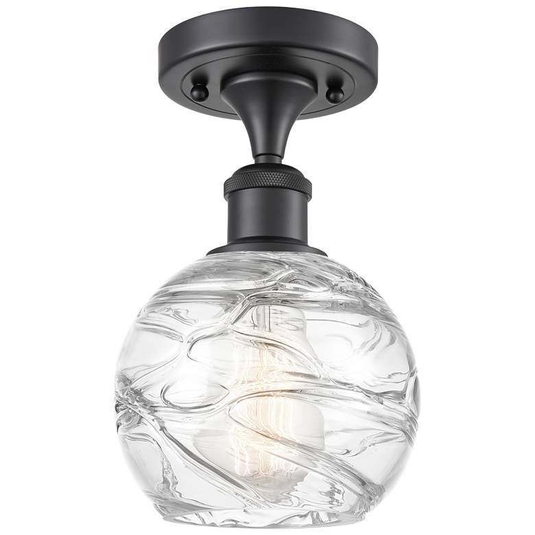 Image 1 Athens Deco Swirl 6" Wide Matte Black Semi Flush Mount w/ Deco Swirl S