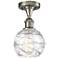Athens Deco Swirl 6"W Brushed Nickel Semi Flush Mount w/ Deco Swirl Sh