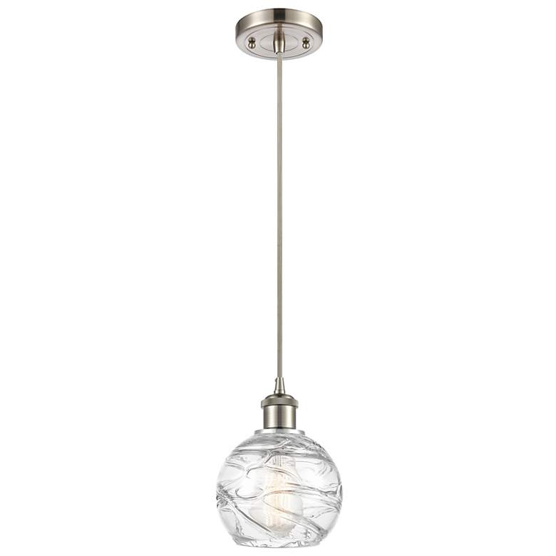 Image 2 Athens Deco Swirl 6"W Brushed Satin Nickel LED Mini Pendant