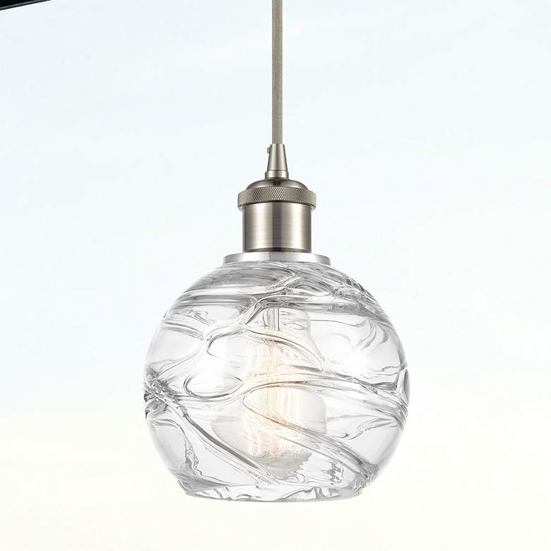 Image 1 Athens Deco Swirl 6"W Brushed Satin Nickel LED Mini Pendant