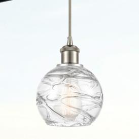 Athens Deco Swirl 6"W Brushed Satin Nickel LED Mini Pendant Athens Deco Swirl 6"W Brushed Satin Nickel LED Mini Pendant