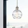 3_Athens Deco Swirl 6"W Brushed Satin Nickel LED Mini Pendant more views