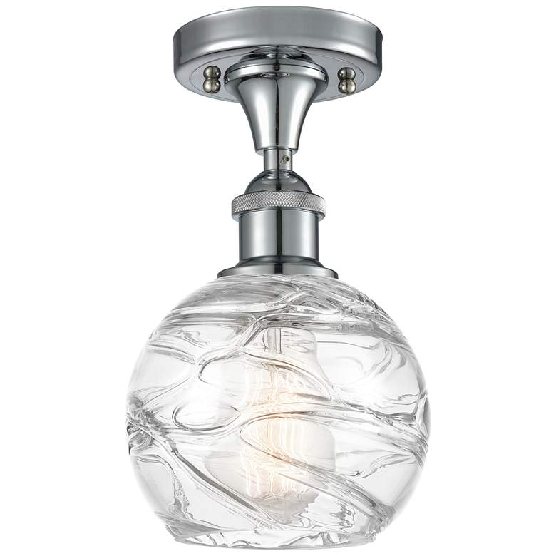 Image 1 Athens Deco Swirl 6"W Polished Chrome Semi Flush Mount w/ Deco Swirl S