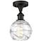 Athens Deco Swirl 6" LED Semi-Flush - Oil Rubbed Bronze - Clear Deco Swirl