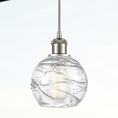 Athens Deco Swirl 6"W Brushed Satin Nickel LED Mini Pendant