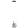1_Athens Deco Swirl 6"W Nickel Stem Mini Pendant w/ Light Smoke Shade