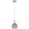 Athens Deco Swirl 6"W Satin Nickel Cord Mini Pendant w/ Smoke Shade
