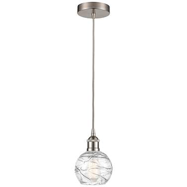 Athens Deco Swirl 6" Wide Brushed Satin Nickel Mini Pendant