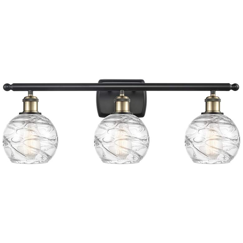 Image 1 Athens Deco Swirl 8" 3 Light 26" LED Bath Light - Black Brass - C