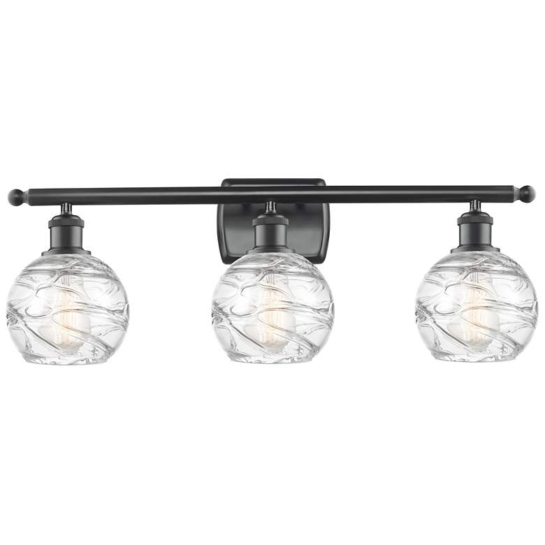 Image 1 Athens Deco Swirl 8" 3 Light 26" LED Bath Light - Black - Clear D