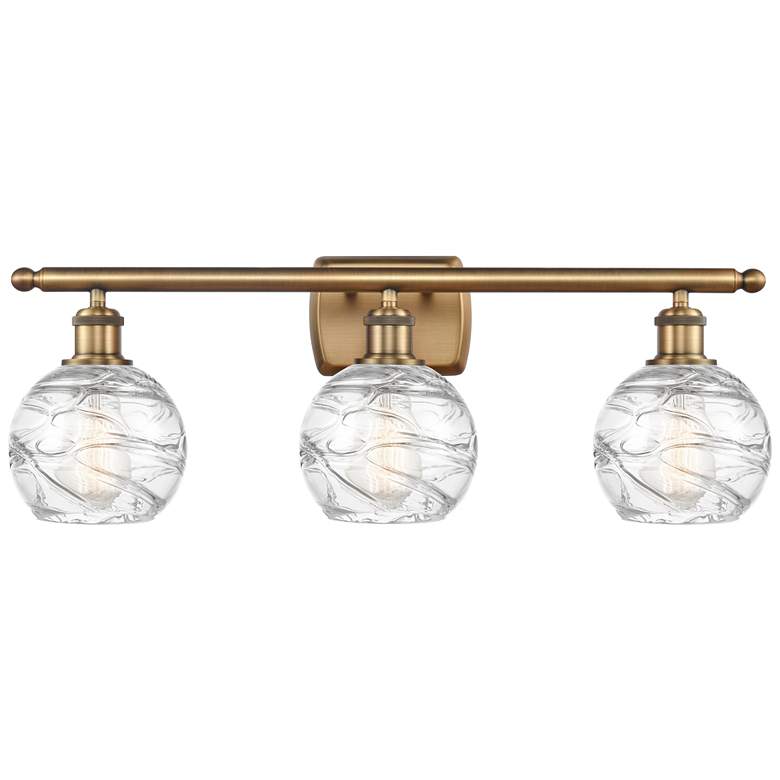 Image 1 Athens Deco Swirl 8" 3 Light 26" LED Bath Light - Brass - Clear D