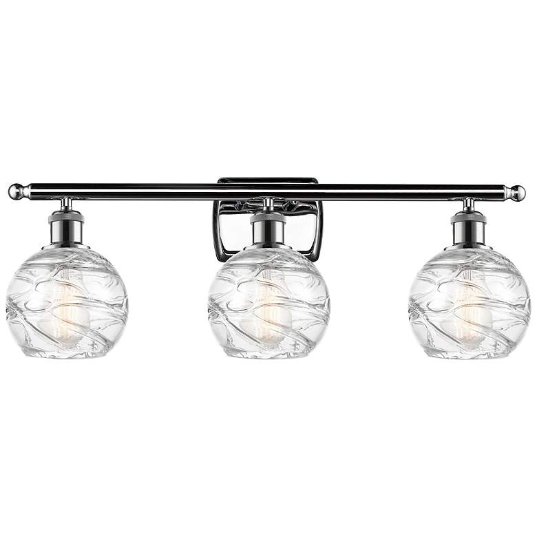 Image 1 Athens Deco Swirl 8 inch 3 Light 26 inch LED Bath Light - Chrome - Clear 