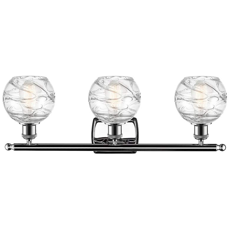 Image 3 Athens Deco Swirl 8 inch 3 Light 26 inch LED Bath Light - Chrome - Clear  more views