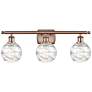 Athens Deco Swirl 8" 3 Light 26" LED Bath Light - Copper - Clear