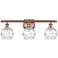 Athens Deco Swirl 8" 3 Light 26" LED Bath Light - Copper - Clear