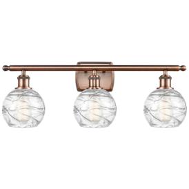 Athens Deco Swirl 8" 3 Light 26" LED Bath Light - Copper - Clear Athens Deco Swirl 8" 3 Light 26" LED Bath Light - Copper - Clear