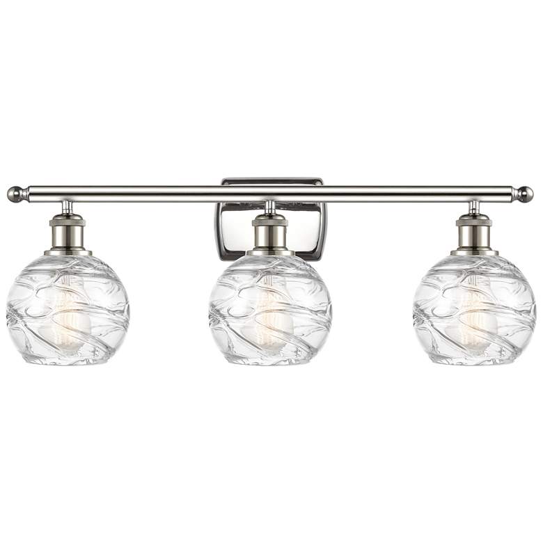 Image 1 Athens Deco Swirl 8" 3 Light 26" LED Bath Light - Nickel - Clear