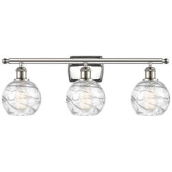 Athens Deco Swirl 8" 3 Light 26" LED Bath Light - Nickel - Clear