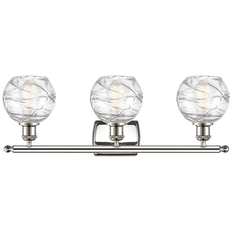 Image 2 Athens Deco Swirl 8" 3 Light 26" LED Bath Light - Nickel - Clear more views