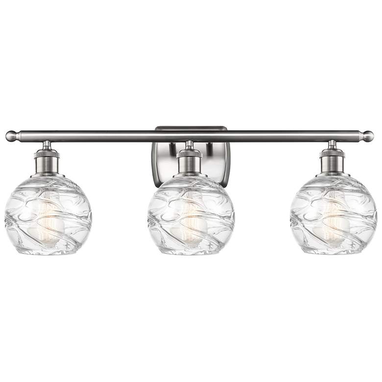Image 1 Athens Deco Swirl 8" 3 Light 26" LED Bath Light - Satin Nickel -
