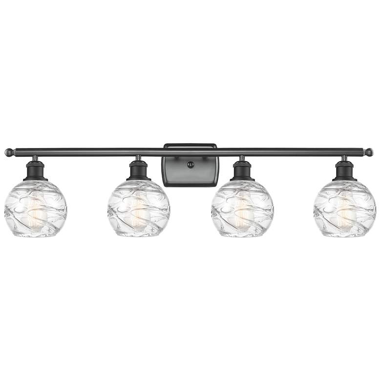 Image 1 Athens Deco Swirl 8" 4 Light 36" LED Bath Light - Black - Clear D