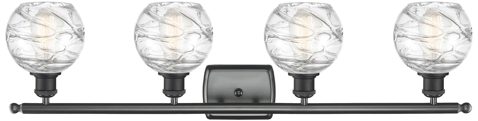 Image 2 Athens Deco Swirl 8" 4 Light 36" LED Bath Light - Black - Clear D more views