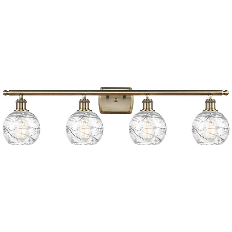 Image 1 Athens Deco Swirl 8" 4 Light 36" LED Bath Light - Brass - Clear D