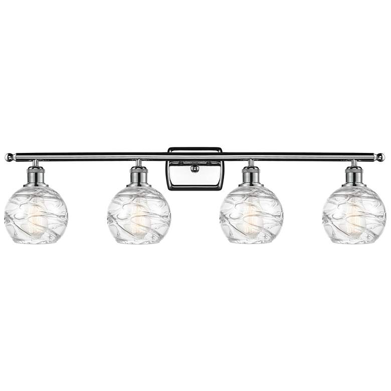 Image 1 Athens Deco Swirl 8" 4 Light 36" LED Bath Light - Chrome - Clear