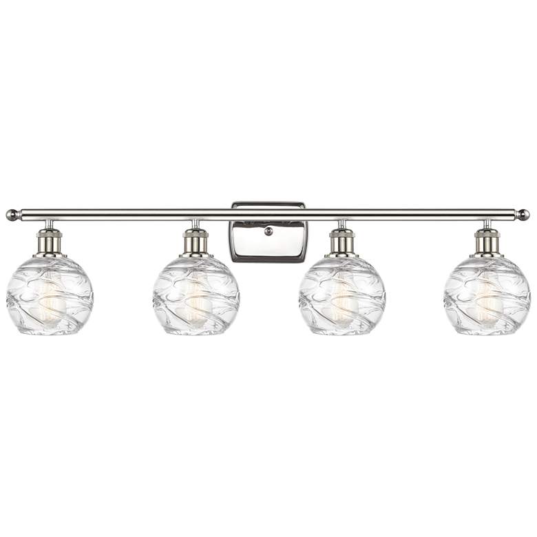 Image 1 Athens Deco Swirl 8" 4 Light 36" LED Bath Light - Nickel - Clear