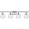Athens Deco Swirl 8" 4 Light 36" LED Bath Light - Nickel - Clear
