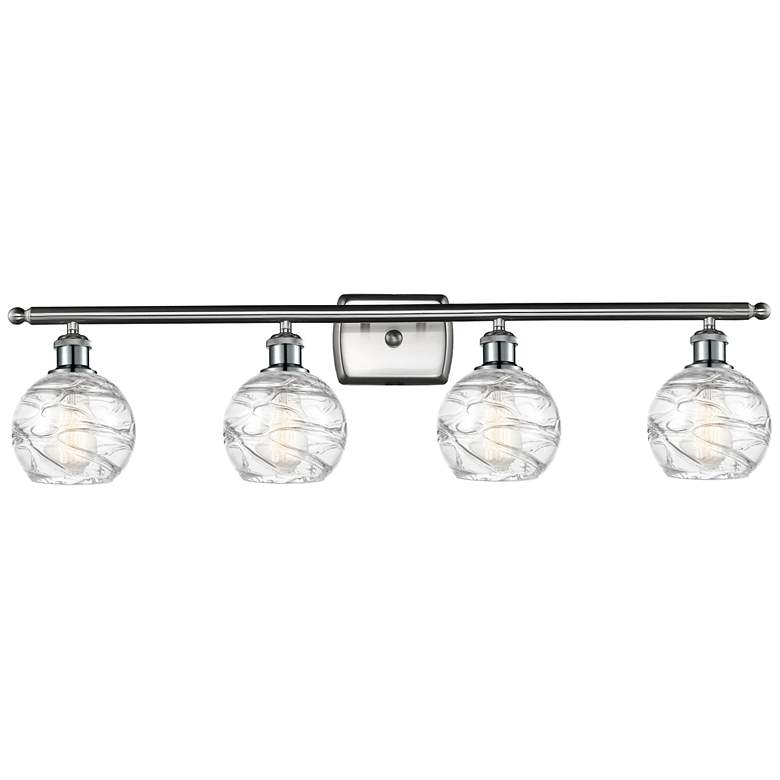 Image 1 Athens Deco Swirl 8" 4 Light 36" LED Bath Light - Satin Nickel -
