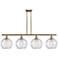 Athens Deco Swirl 8" 4 Light 48" Island Light - Brushed Brass -