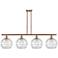 Athens Deco Swirl 8" 4 Light 48" Island Light - Copper - Clear D