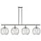 Athens Deco Swirl 8" 4 Light 48" Island Light - Polished Nickel