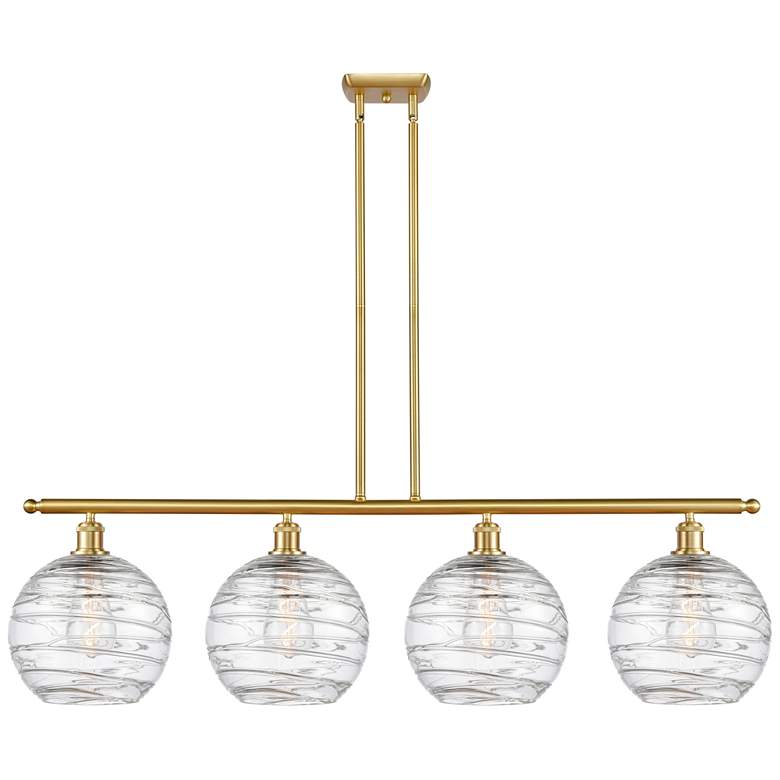 Image 1 Athens Deco Swirl 8" 4 Light 48" Island Light - Satin Gold - Cle