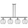 Athens Deco Swirl 8" 4 Light 48" Island Light - Satin Nickel - C
