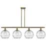 Athens Deco Swirl 8" 4 Light 48" LED Island Light - Brass  - Clea